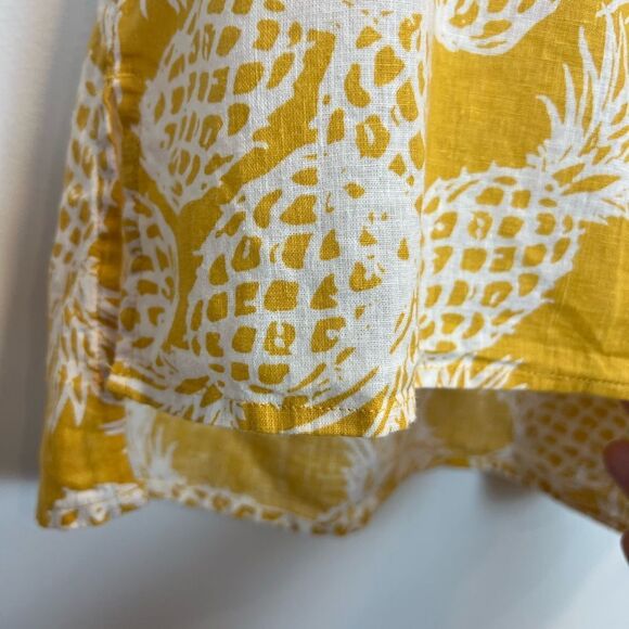 St. John's Bay Yellow Pineapple Linen Blend Lagenlook Popover Blouse NWT SZ Med - Picture 7 of 11